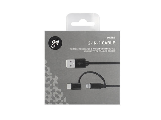 Кабели и Адаптери Goji 2-in-1 microUSB to USB-C Cable