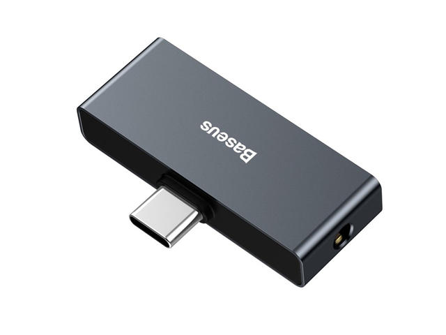 Кабели и Адаптери Baseus USB-C Male + 3.5mm Female Adapter L57 Black