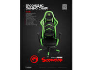 Геймърски столове Marvo CH-106-BK, в черно-зелено