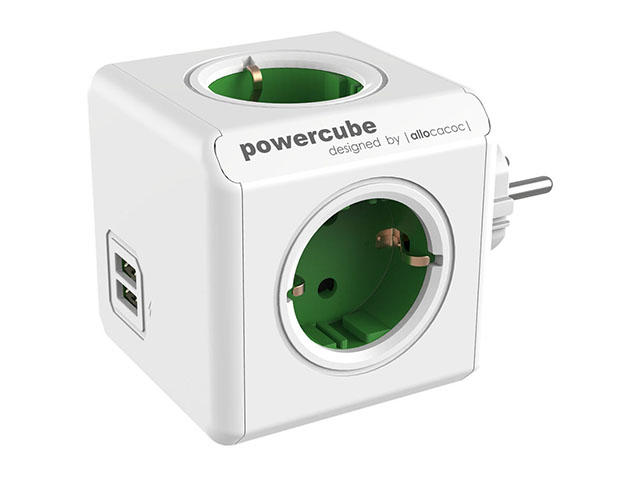 Разклонители Allocacoc POWER CUBE 1202GN 4outlets/USB