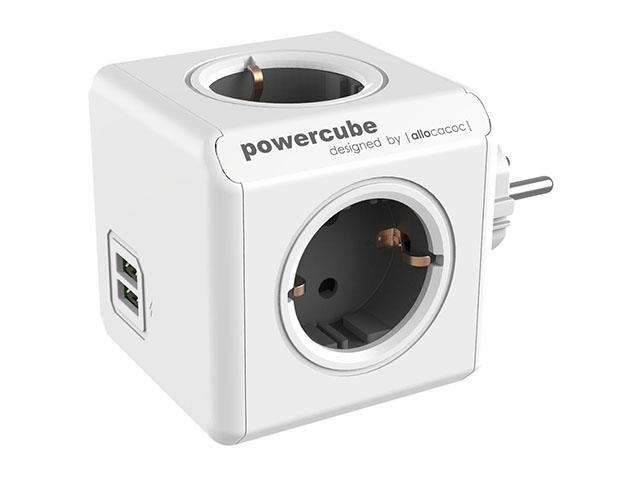 Разклонители Allocacoc POWER CUBE 1202GY 4outlets/USB