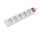 Разклонители Lanberg power strip 1.5m, 5 socket White