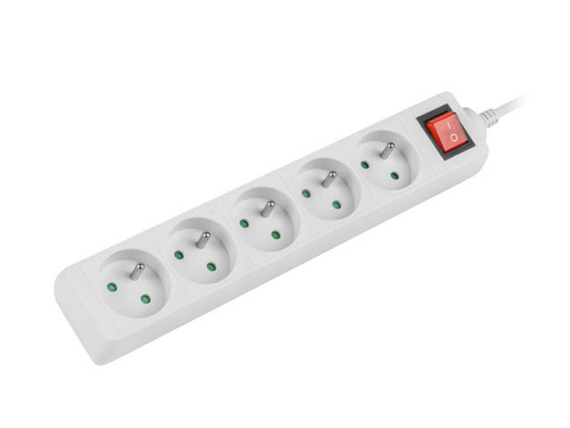 Разклонители Lanberg power strip 1.5m, 5 socket White