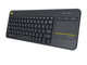 Клавиатури Logitech Wireless Touch Keyboard K400 Plus, в черно