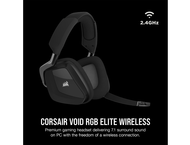 Слушалки Corsair VOID RGB ELITE Wireless Premium Gaming Headset with 7.1 Surround Sound Carbon (EU)