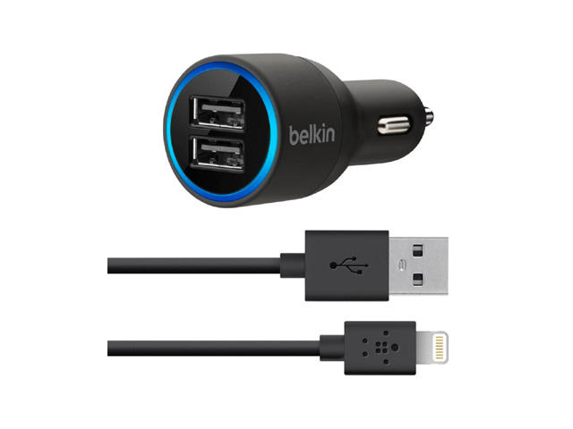 Зарядни устройства Belkin Dual зарядно за кола с отделен Lightning кабел