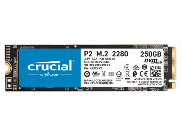 SSD 250GB Crucial P2 M.2 NVMe