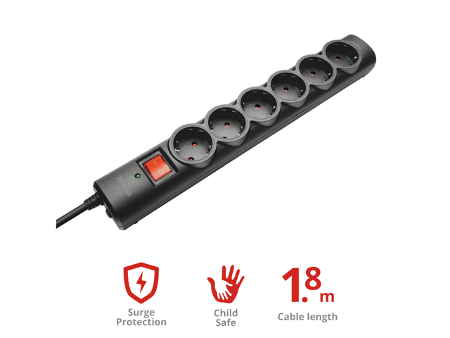 Разклонители Trust Surge Protector 6 ports