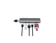 USB Хъб Satechi Aluminium TYPE-C PRO Hub (HDMI 4K,PassThroughCharging,2x USB3.0,2xSD,ThunderBolt 3) - Space Grey
