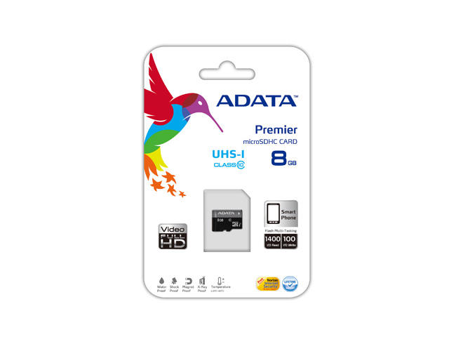 Карти памет 8GB microSDHC/SDXC карта A-data Premier