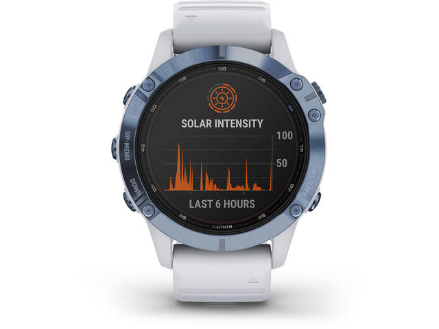 Смарт часовници Garmin Fenix 6 Pro Solar  Mineral Blue / Whitestone Band