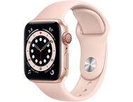 Смарт часовници Apple Watch S6 GPS, 44mm Gold Aluminium Case with Pink Sand Sport Band - Regular