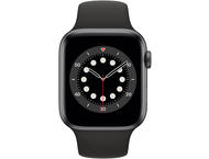 Смарт часовници Apple Watch S6 GPS, 44mm Space Gray Aluminium Case with Black Sport Band - Regular