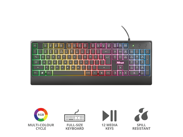 Клавиатури TRUST Ziva Gaming Rainbow LED Keyboard