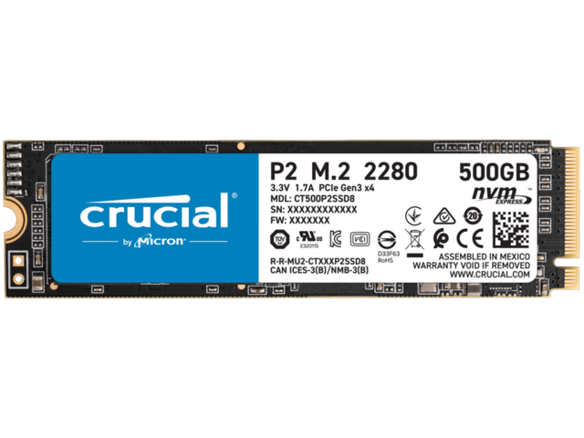 SSD 500GB Crucial P2 M.2 NVMe