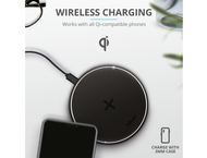 Зарядни устройства Trust Qylo Fast Wireless Charging Pad 7.5/10W - black