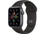 Смарт часовници Apple Watch SE GPS, 40mm Space Gray Aluminium Case with Black Sport Band - Regular