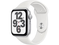 Смарт часовници Apple Watch SE GPS, 44mm Silver Aluminium Case with White Sport Band - Regular