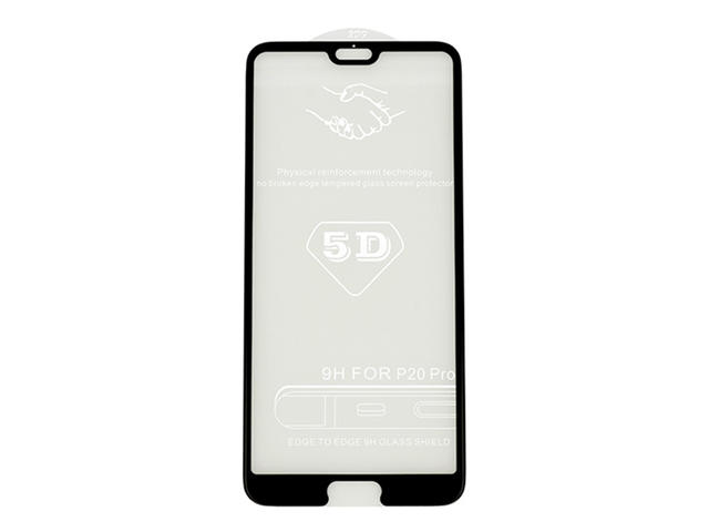 Защитно фолио Premium Full Glue 5D Tempered Glass за дисплея на Huawei P20 Pro (черен)