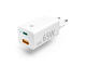 Зарядни устройства Hama GaN Charger, USB-C Power Delivery (PD) + USB-A QC 3.0, 65W, white
