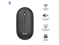Мишки TRUST Puck Wireless & BT Rechargeable Mouse Black