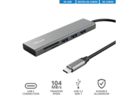 USB Хъб TRUST Halyx Fast USB-C Hub & Card Reader