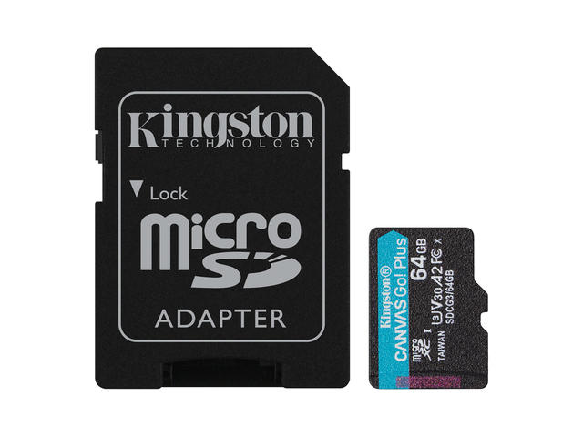 Карти памет 64GB Kingston Canvas Go! Plus microSD Memory Card