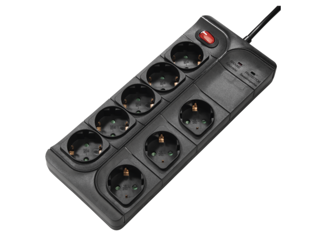 Разклонители Hama Power Strip, 8 гнезда, черен