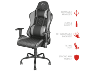 Геймърски столове TRUST GXT 707G Resto, в сиво