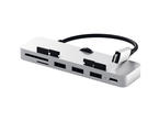 USB Хъб Satechi Aluminum TYPE-C CLAMP PRO Hub (3x USB 3.0,MicroSD) - Silver