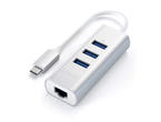 USB Хъб Satechi Aluminium TYPE-C Hub (3x USB 3.0,Ethernet) - Silver