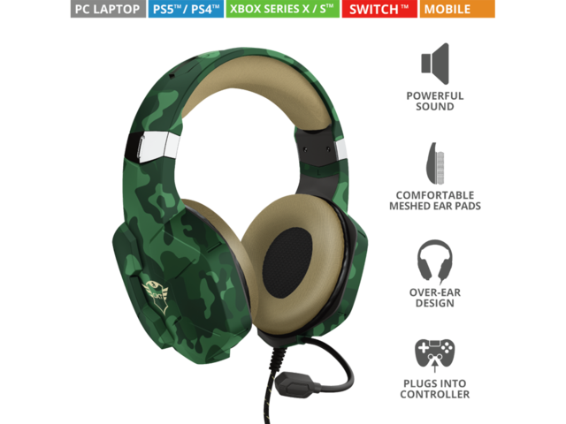 Слушалки Trust GXT 323C Carus - jungle camo