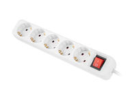 Разклонители Lanberg power strip 1.5 метра, 5 гнезда бял