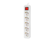 Разклонители Lanberg power strip 1.5 метра, 5 гнезда бял