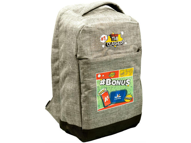 Чанти за Лаптопи Ученическа раница  е-Просвета, Team the Clashers, сива + спортна бутилка