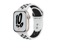 Смарт часовници Apple Watch Nike S7 GPS, 41mm Starlight Aluminium Case with Pure Platinum/Black Nike Sport Band - Regular
