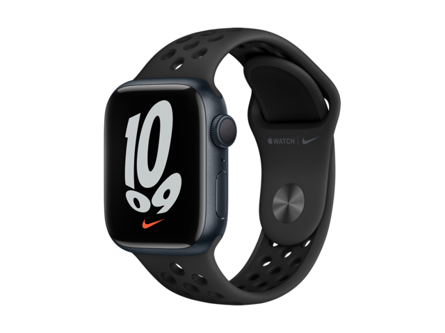 Смарт часовници Apple Watch Nike S7 GPS, 41mm  Midnight Aluminium Case with Anthracite/Black Nike Sport Band - Regular
