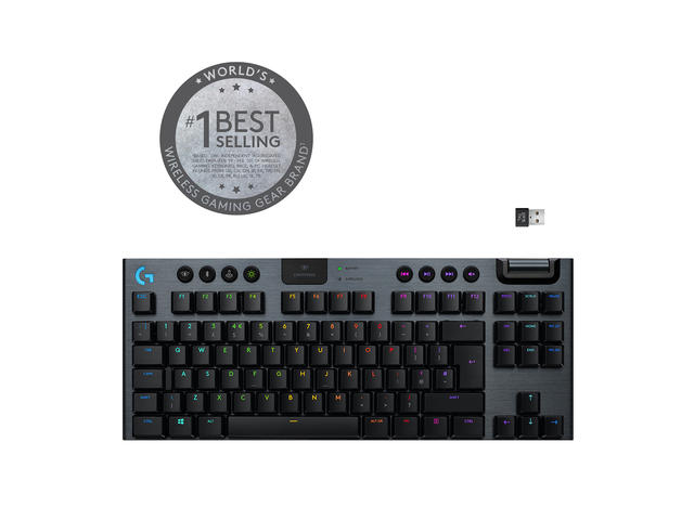 Клавиатури Logitech G915 TKL LIGHTSPEED Carbon, GL Tactile, Black 