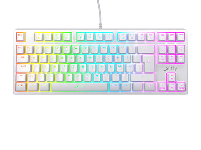 Клавиатури Xtrfy K4 TKL White RGB Kailh Red Switch, US Layout