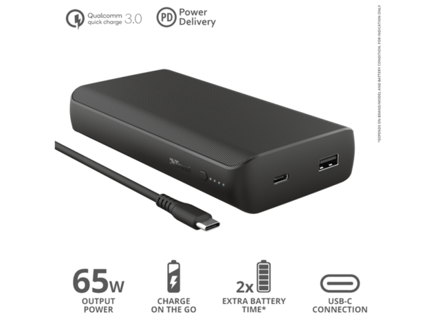 Батерии Trust Laro 65W USB-C Laptop Powerbank, с драскотини