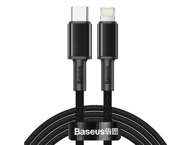 Кабели и Адаптери Baseus High Density Braided USB-C to Lightning Cable PD 20W (CATLGD-A03) - USB-C към Lightning кабел за Apple устройства с Lightning порт (200 см) (син)