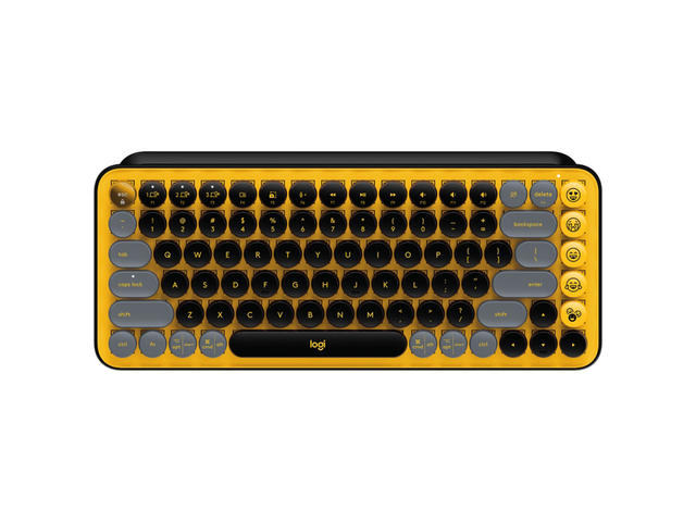 Клавиатури Logitech POP Keys Wireless Mechanical Keyboard With Emoji Keys, US, BLAST YELLOW