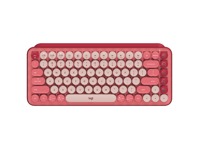 Клавиатури Logitech POP Keys Wireless Mechanical Keyboard With Emoji Keys, US, HEARTBREAKER ROSE