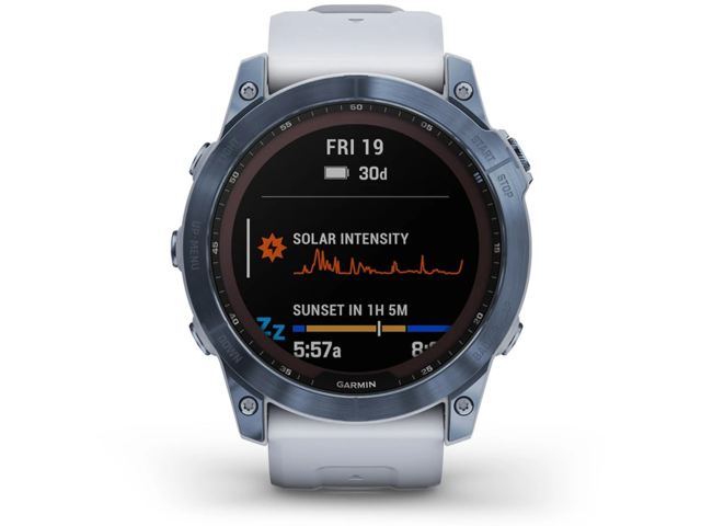 Смарт часовници Garmin Fenix 7X Sapphire Solar Mineral Blue DLC Titanium/Whitestone