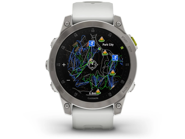 Смарт часовници Garmin Epix Gen 2 Sapphire White Titanium със силиконова каишка