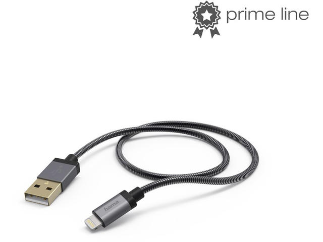 Кабели и Адаптери Hama "Metal" кабел за зареждане/данни, Lightning, 1,5 м, антрацит