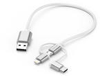 Кабели и Адаптери Hama Кабел 3-в-1 Micro-USB с адаптер за USB Type-C и Lightning, 0,2 м, бял