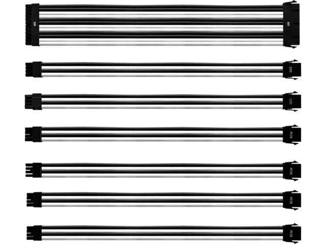 Кабели за компоненти Cooler Master комплект удължителни кабели Black/White