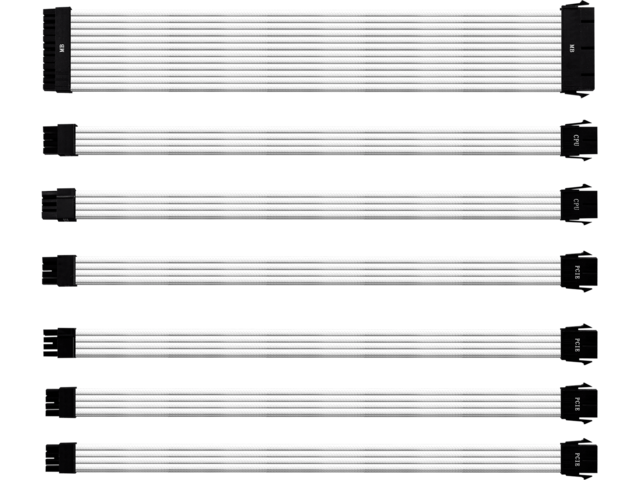Кабели за компоненти Cooler Master комплект удължителни кабели White