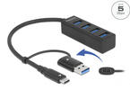 USB Хъб Delock 4 порта USB 3.2 Gen 1 хъб с USB Type-C™ или USB Type-A конектор